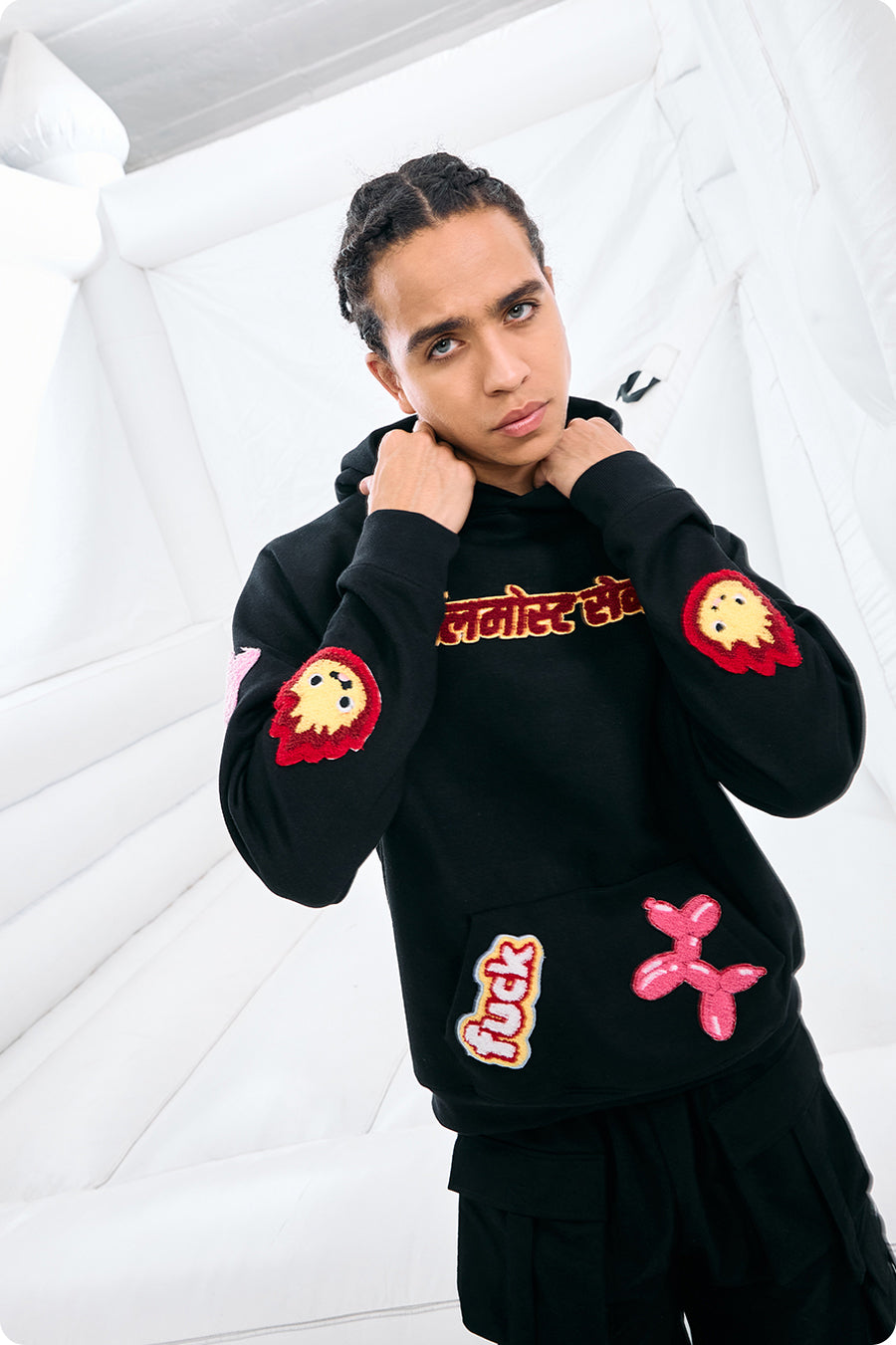 "FUCK BITCHES"BLACK  MEN'S HOODIE