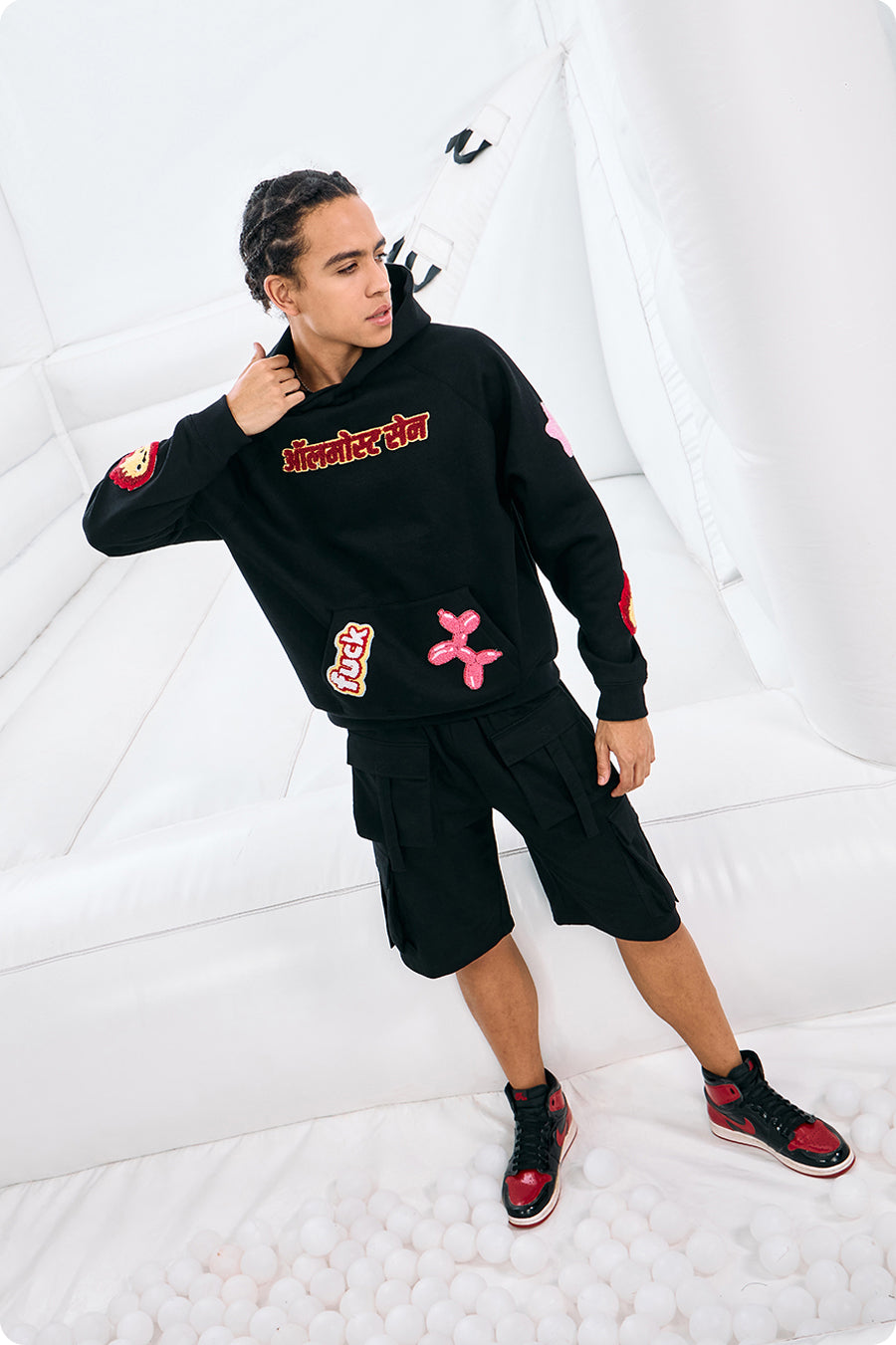 "FUCK BITCHES"BLACK  MEN'S HOODIE