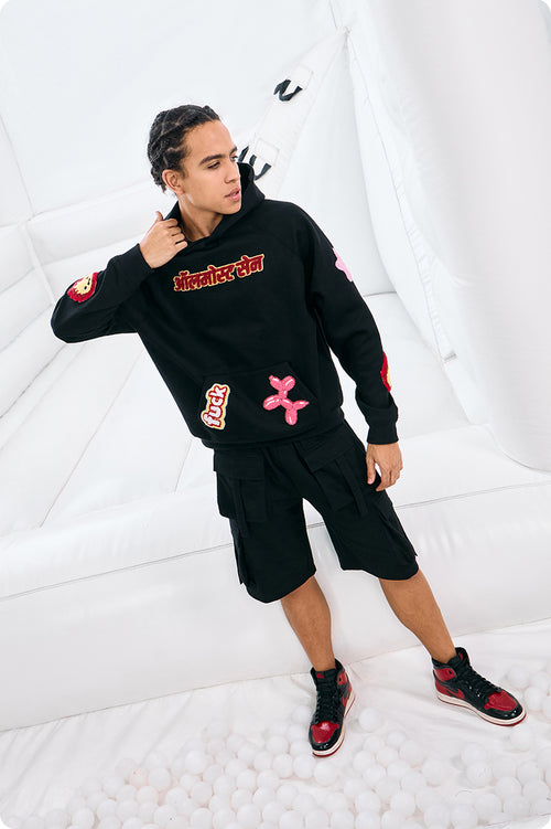 "FUCK BITCHES"BLACK  MEN'S HOODIE