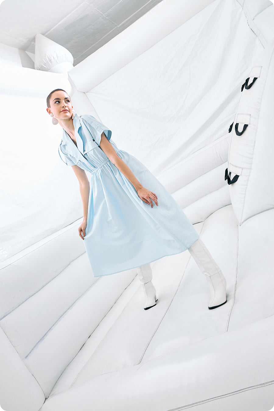 WOMEN'S Sky Blue Shirt Dress