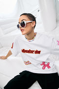 "FUCK BITCHES"WHITE  WOMEN'S T-SHIRT