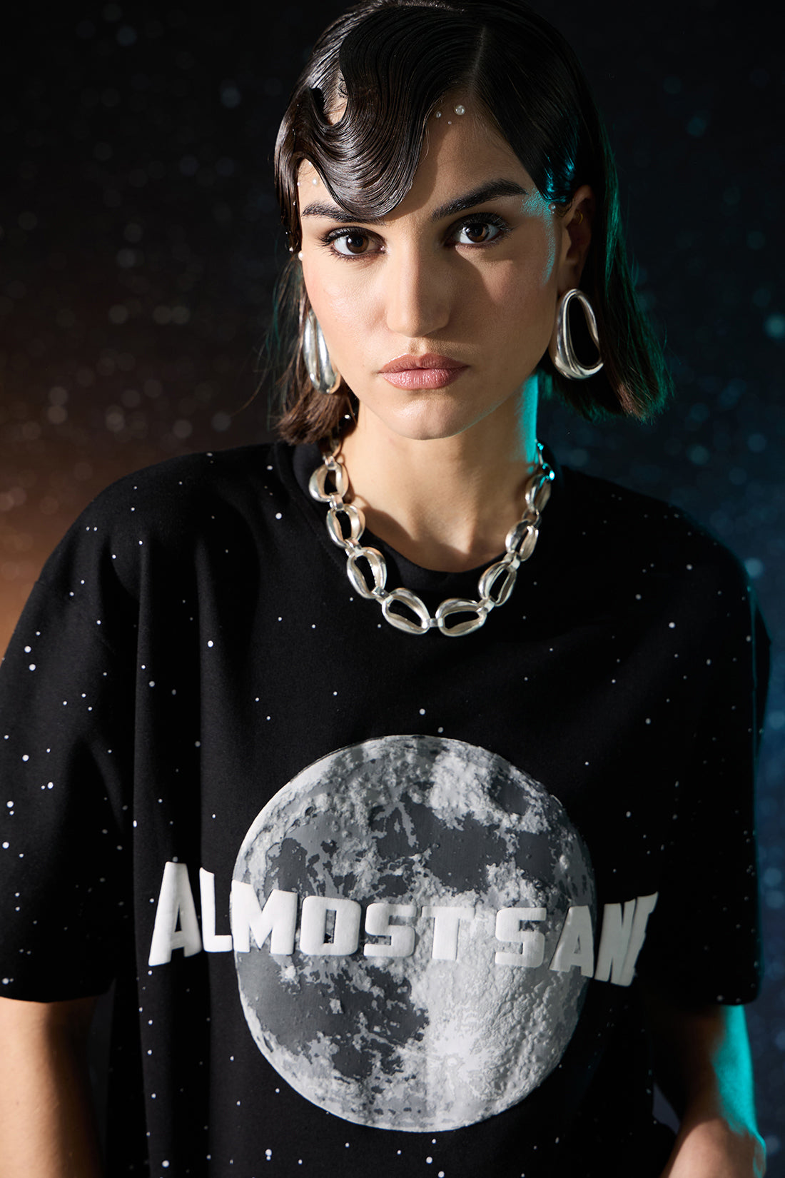 PHASES OF MOON BLACK T-SHIRT