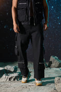 MEN'S BLACK ZIPPER CARGO
