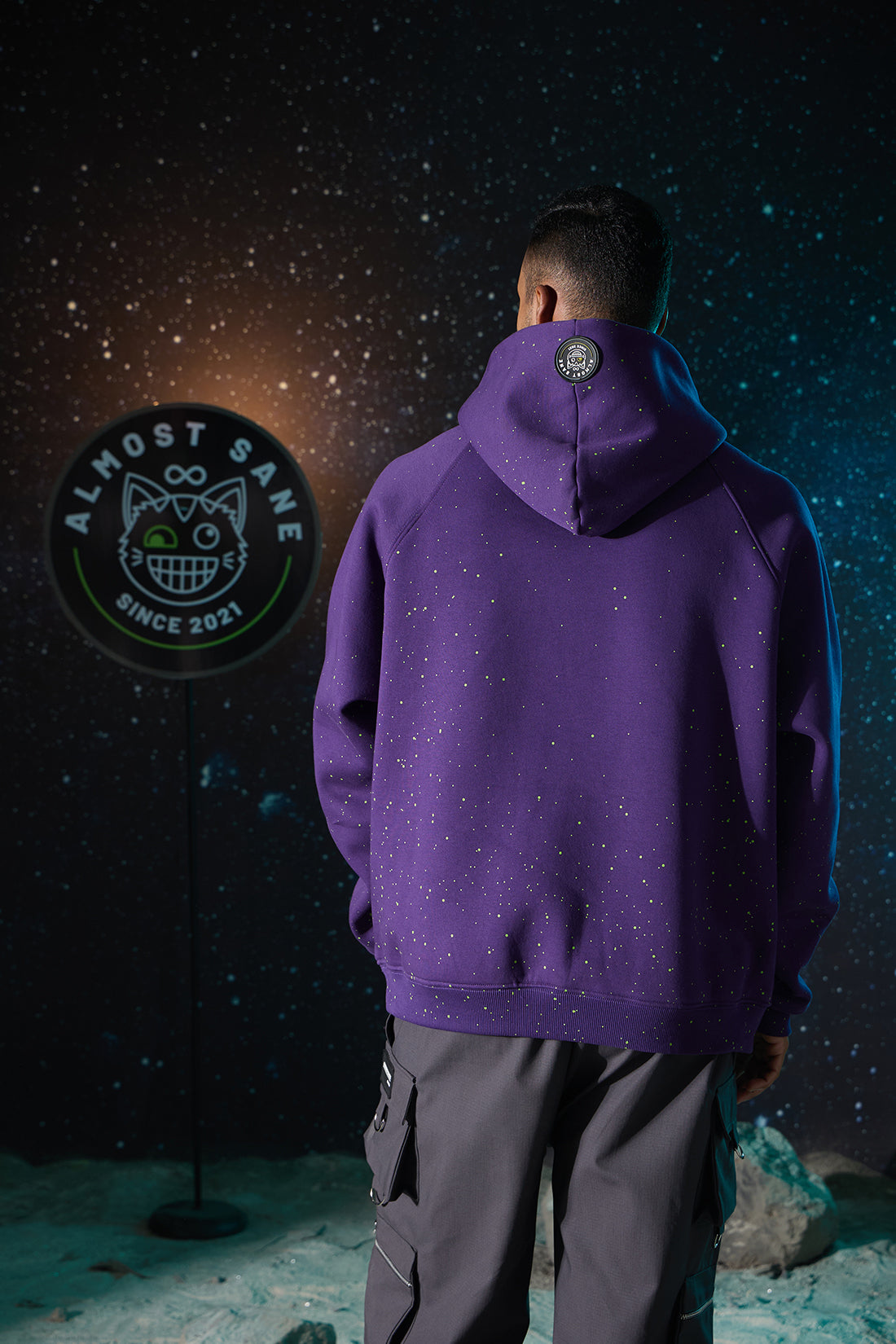 UNISEX SPACED OUT PURPLE HOODIE