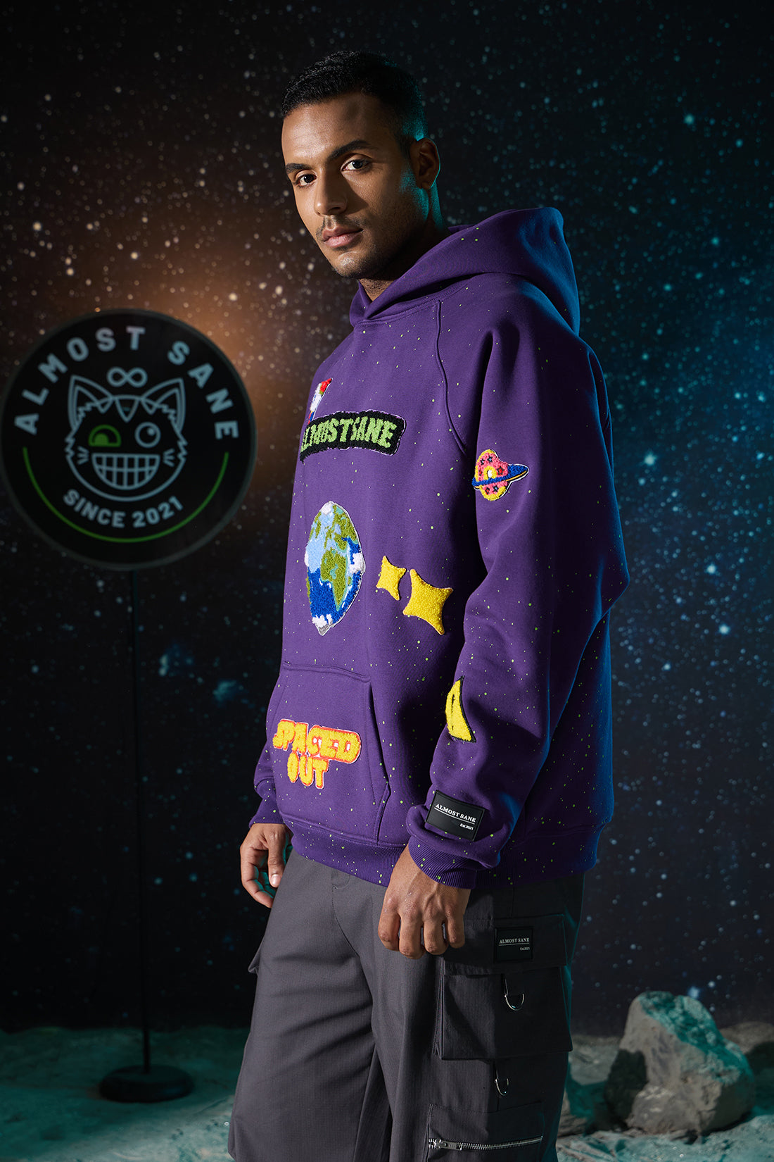 UNISEX SPACED OUT PURPLE HOODIE