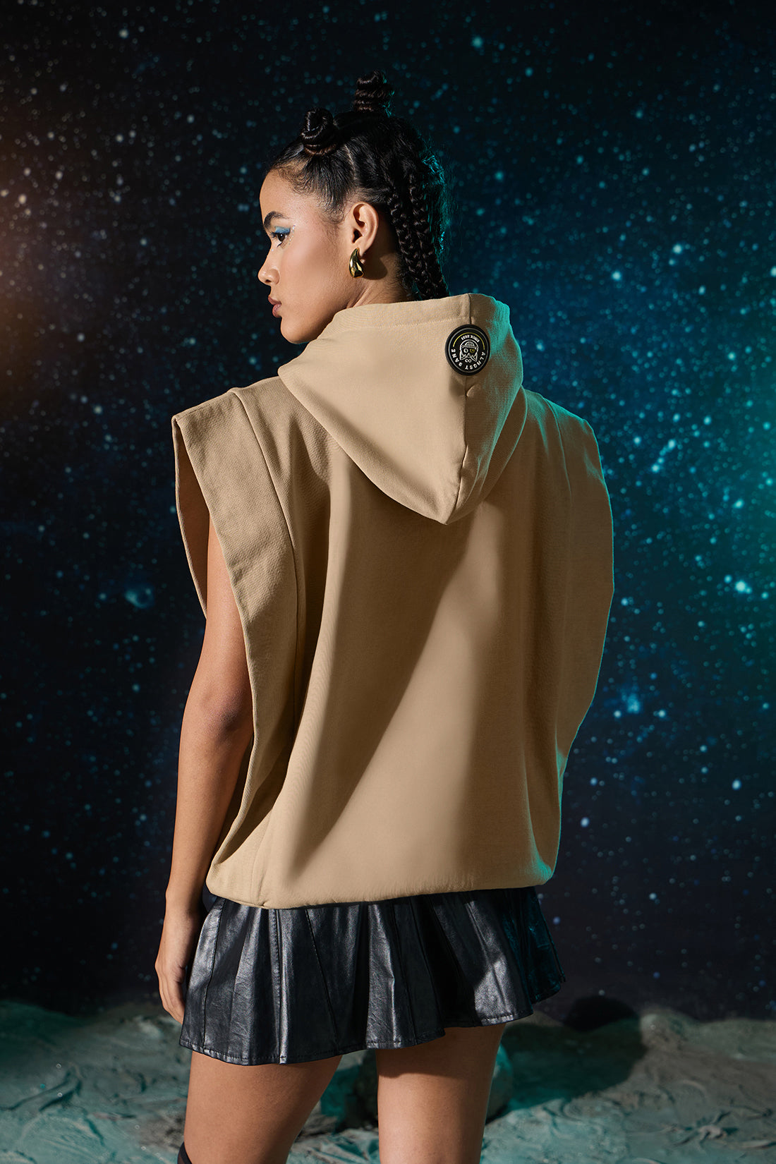 UNISEX BEIGE BOXFIT HOODIE