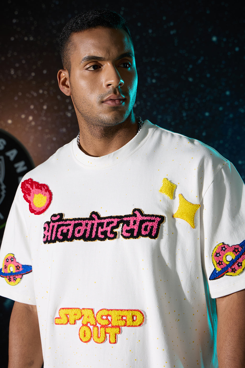 UNISEX SPACED OUT WHITE T-SHIRT