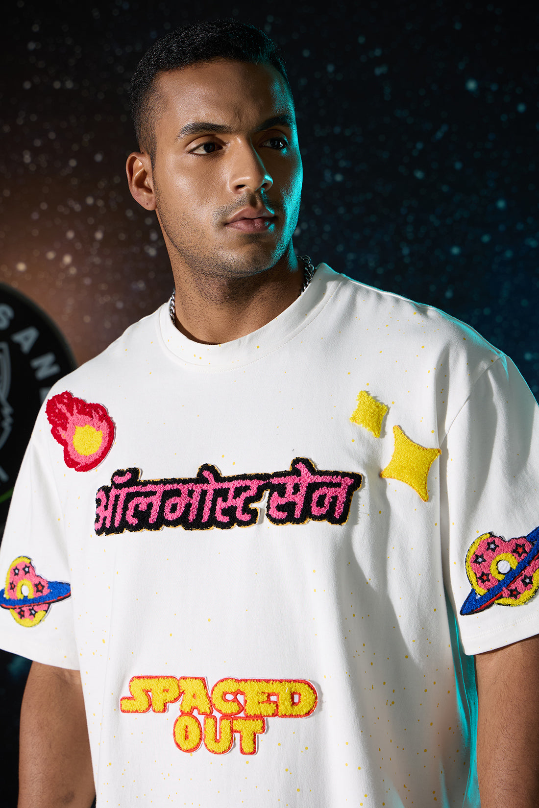 UNISEX SPACED OUT WHITE T-SHIRT