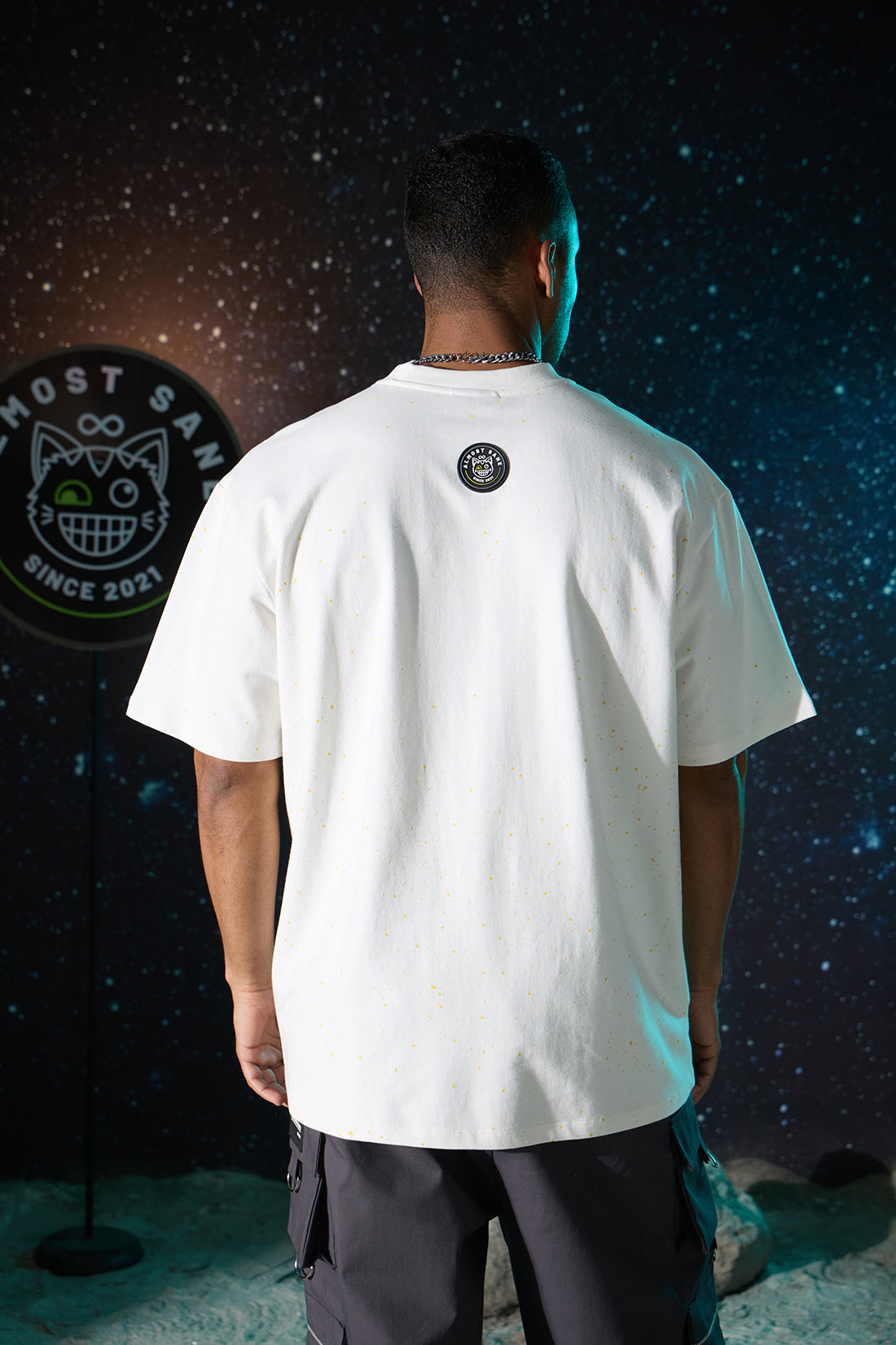 UNISEX SPACED OUT WHITE T-SHIRT