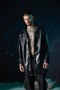 FAUX LEATHER LONG JACKET